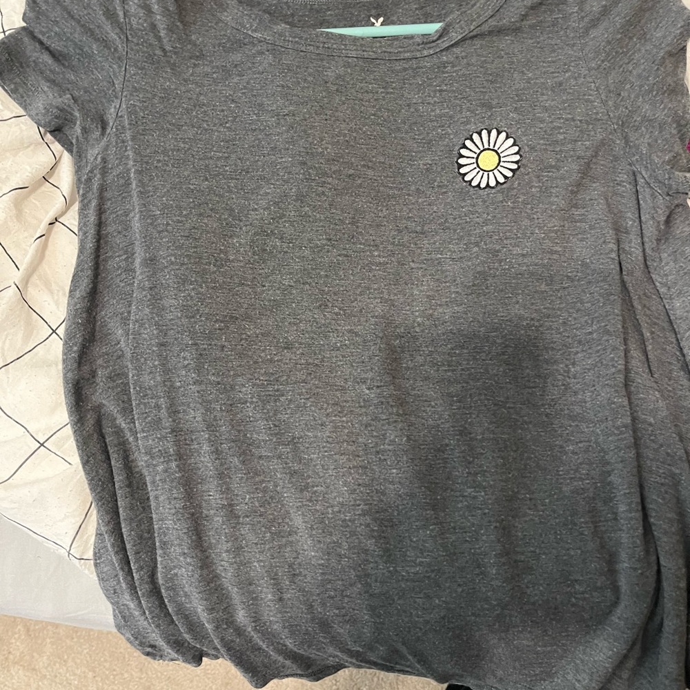 Gray flower shirt